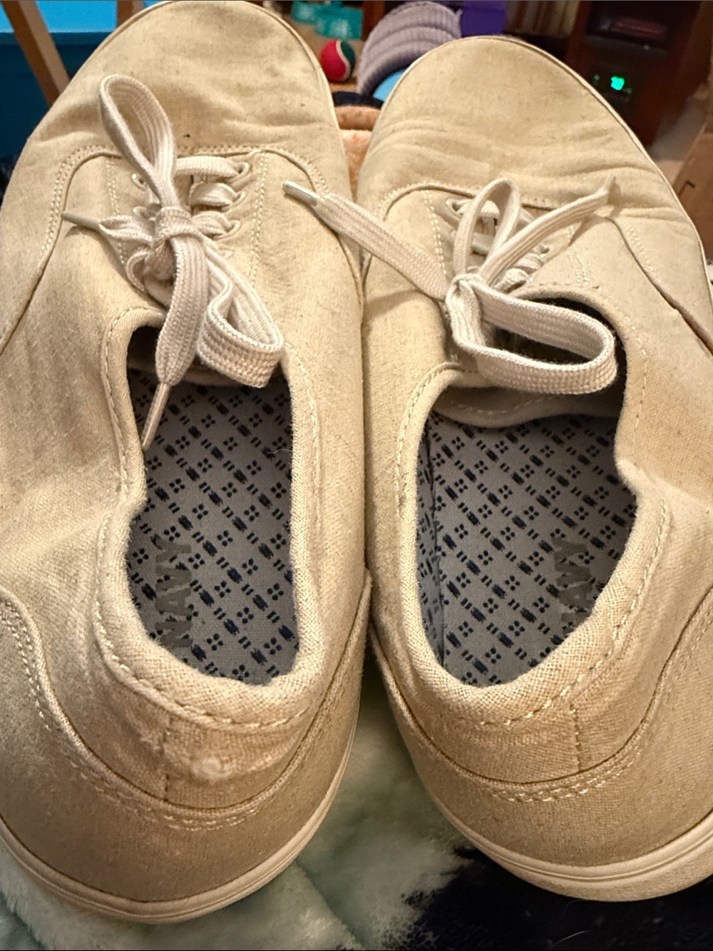 Casual Lace-Up Canvas Sneakers in Beige